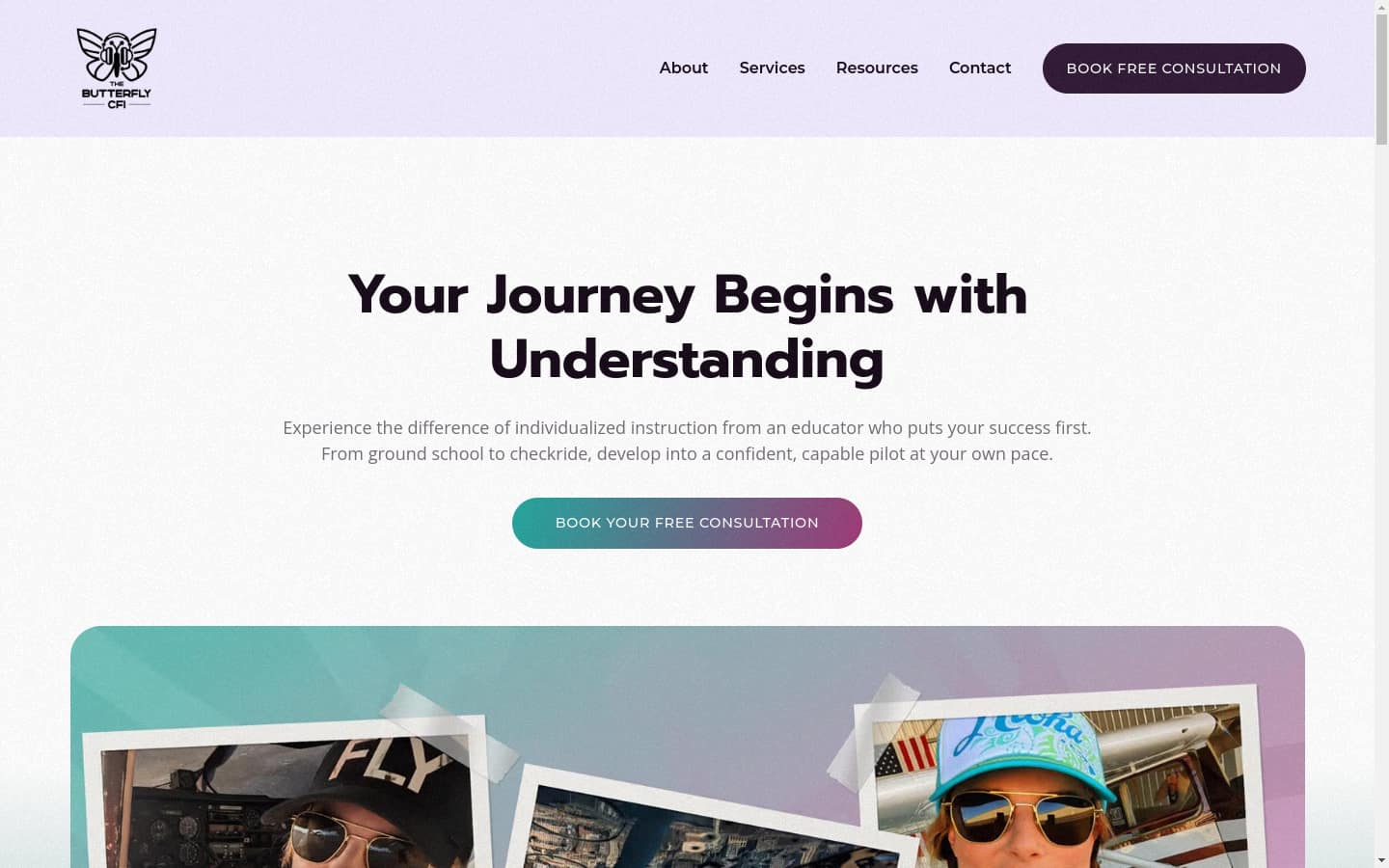 The Butterfly CFI site — placeholder screenshot