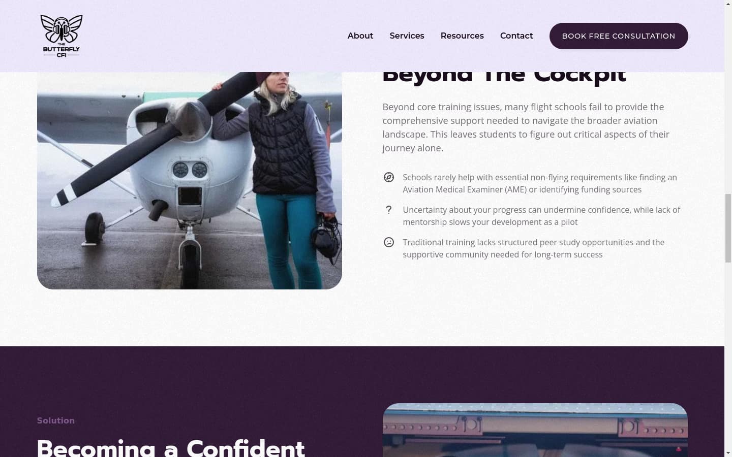 The Butterfly CFI site — placeholder screenshot