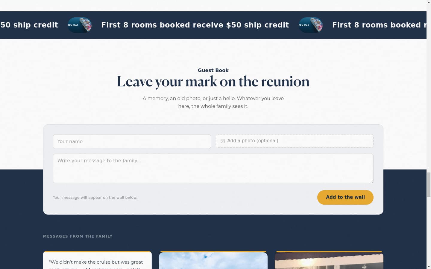 DSC Family Reunion site — placeholder screenshot